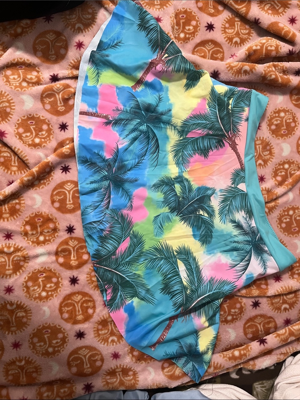 Women's Tropical Palm Print Mini Skirt in Multi